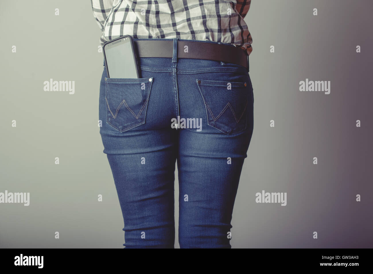 rear pocket of jeans Stock Photo 