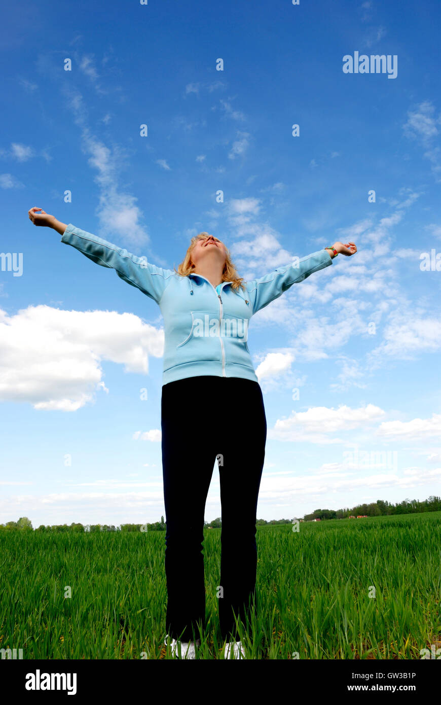 Happy positive woman hi-res stock photography and images - Alamy