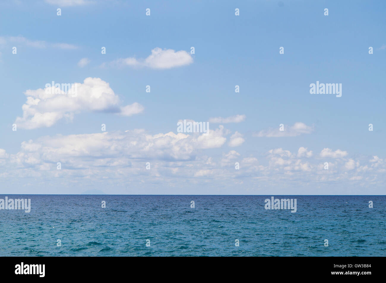 Beautiful blue sky panoramic sea view, calabria italy Stock Photo