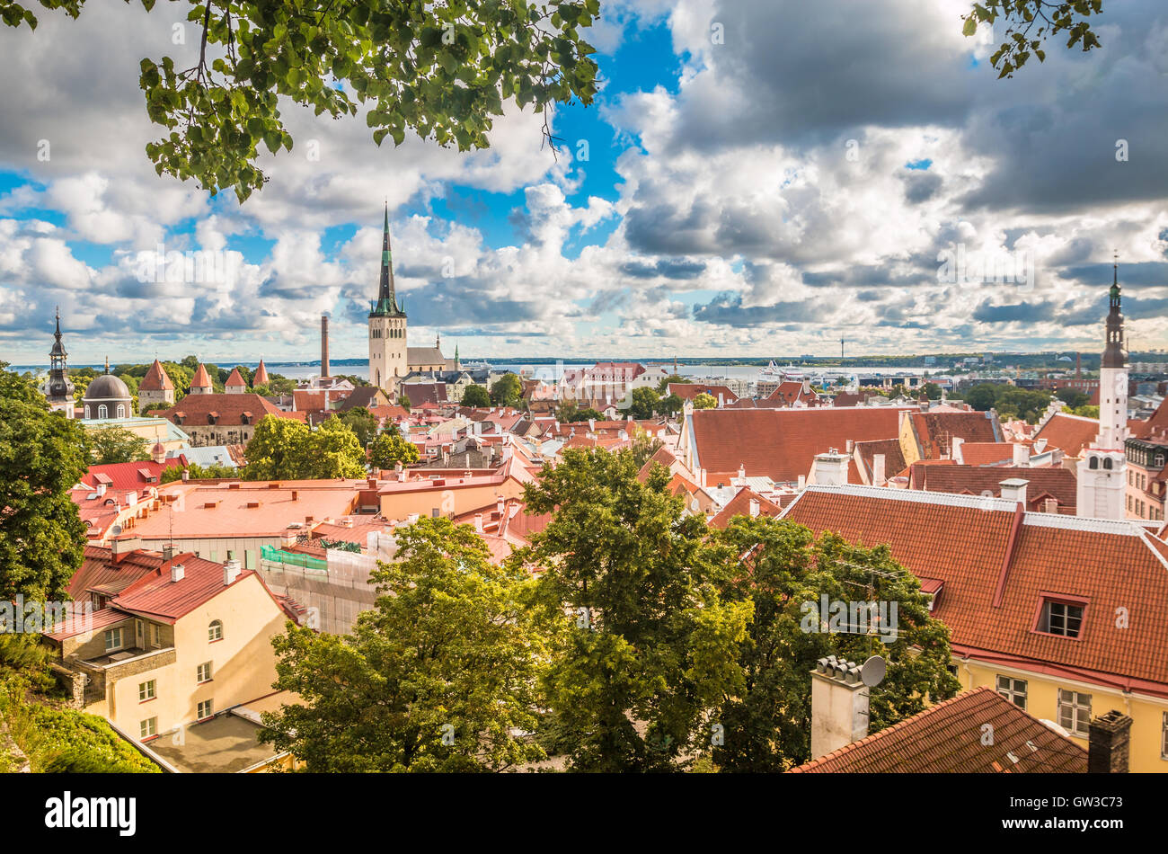 View of old city of Tallinn Estonia Stock Photo