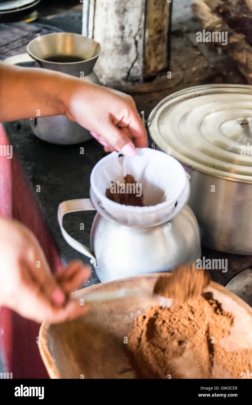 Preparing Colombian Coffee Stock Photo