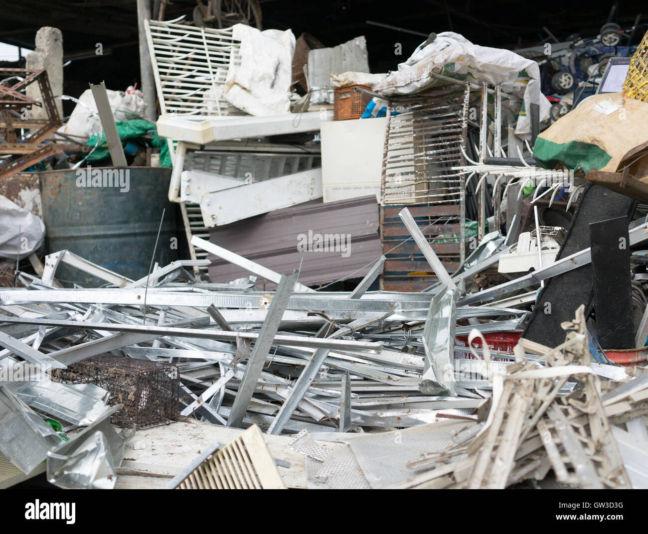 many kind of waste beffor select for recycle Stock Photo
