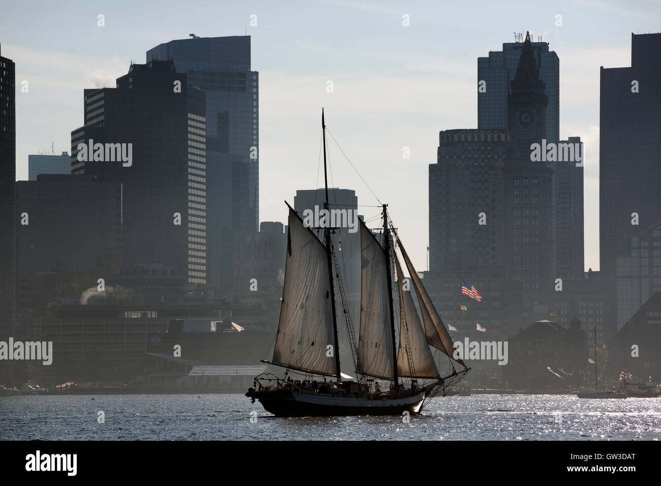 Boston Harbor and city skyline, Boston, Massachusetts Stock Photo