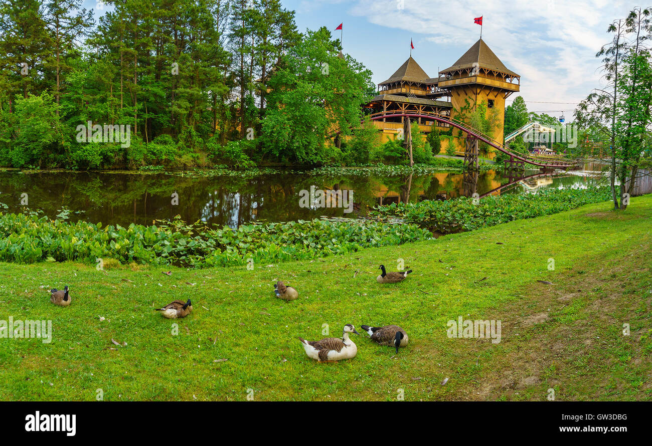 The beautiful Six Flags Great Adventure amusement park. New Jersey