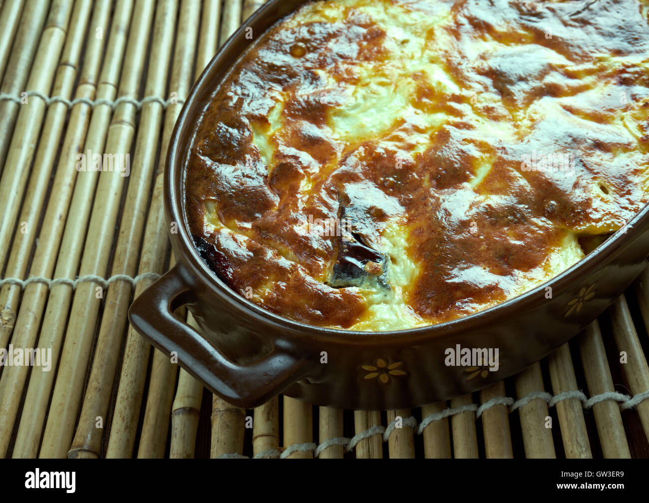 Quick moussaka Greek moussaka with eggplant, zucchini and feta cheese