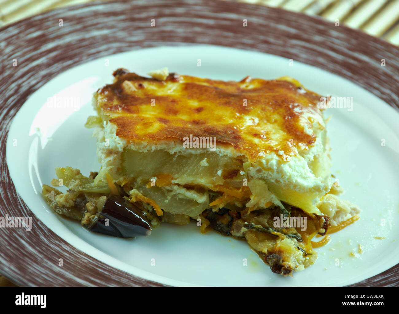 Quick moussaka Greek moussaka with eggplant, zucchini and feta cheese