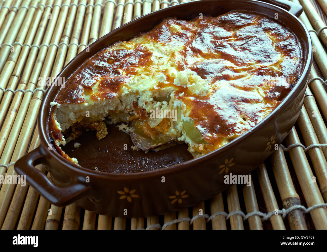 Quick moussaka Greek moussaka with eggplant, zucchini and feta cheese