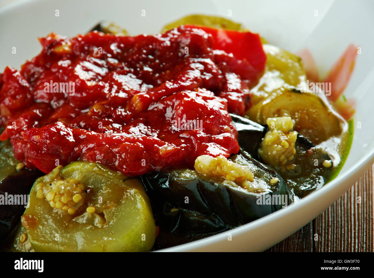 Mediterranean Roast Veggies Briam.Cypriot cuisine Stock Photo