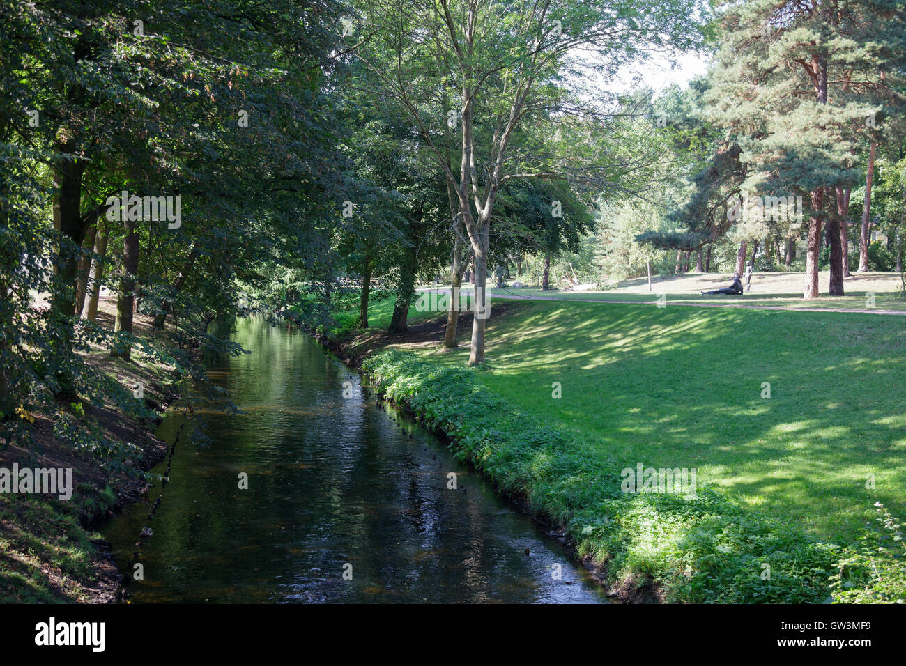 Bürgerpark, Pankow with River Pank, Berlin, Germany Stock Photo