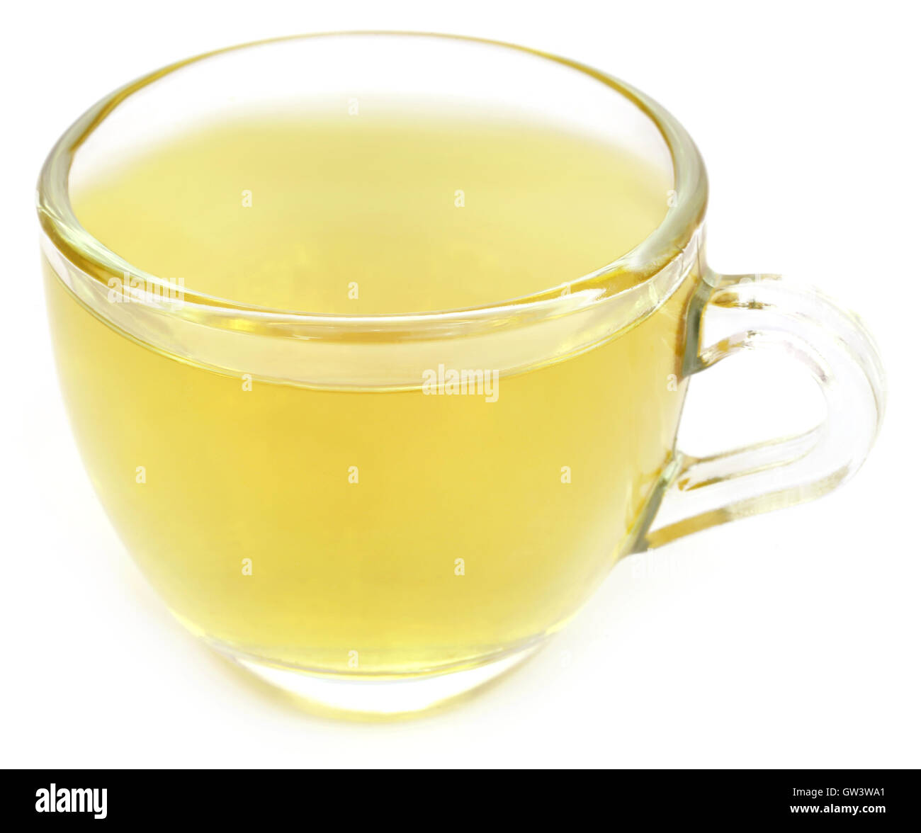 Herbal tea in a cup over white background Stock Photo Alamy