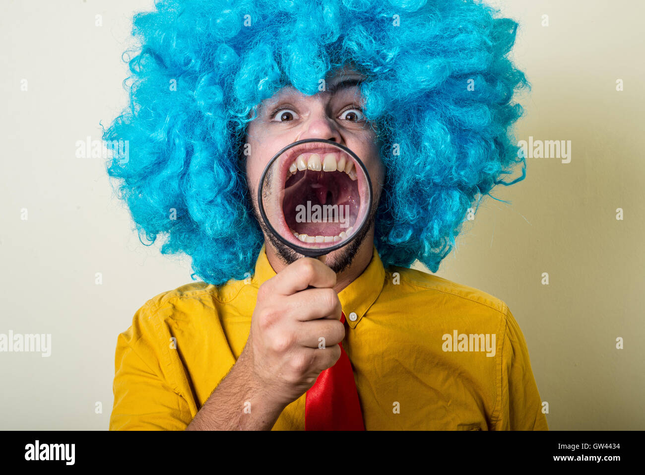 crazy blue wig