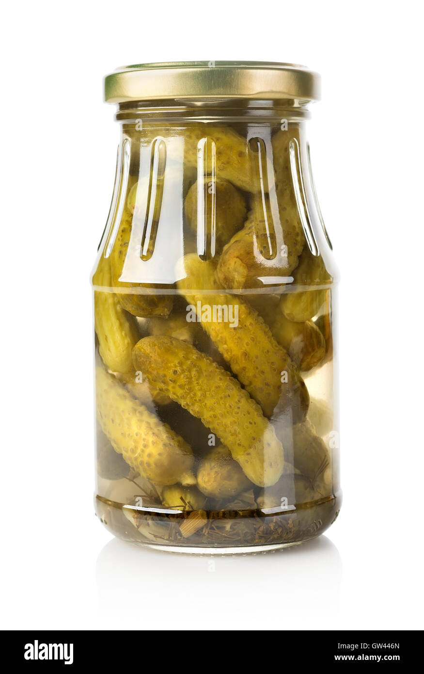 Cucumbers in a glass jar Stock Photo Alamy