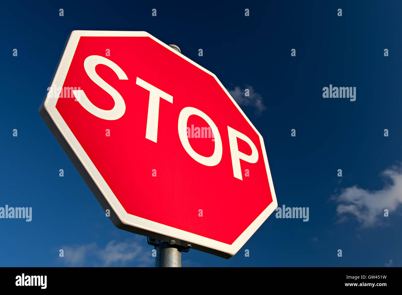 Stop Sign Up Stop Sign Close Up Stock Photo - Alamy