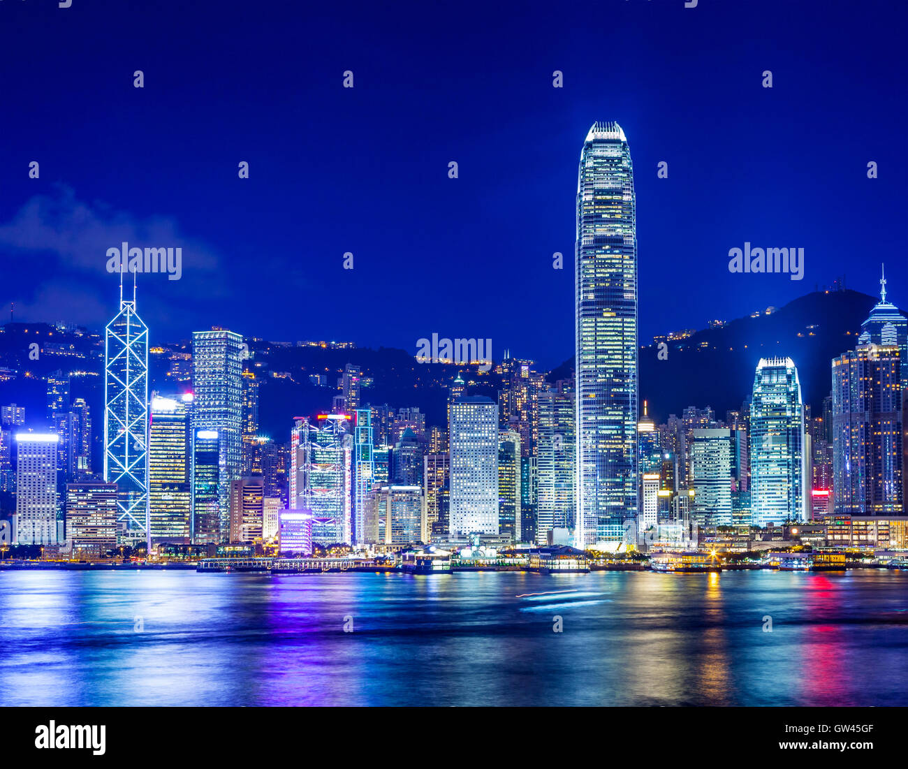 Hong Kong skyline at night Stock Photo - Alamy