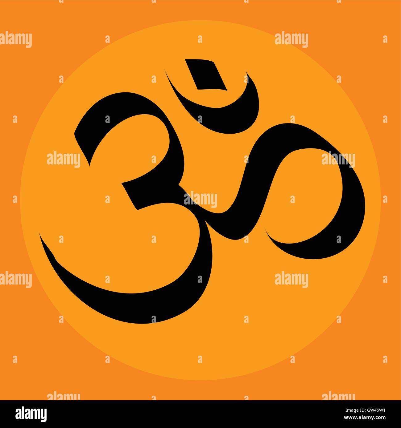 Calligraphic OM sign - Sacred symbol in the Hinduism and Buddhism. Stock Vector