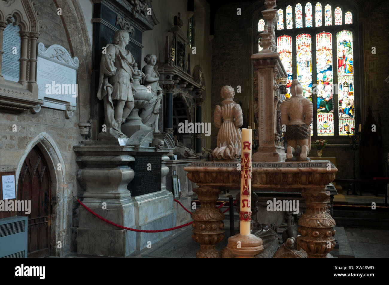 Monuments in the chancel, St. Mary the Virgin Church, Bottesford, Leicestershire, England, UK Stock Photo