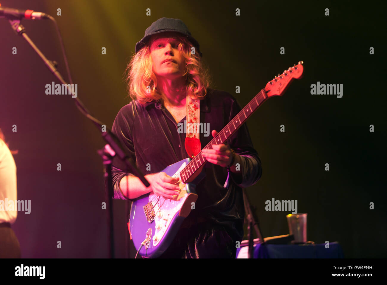 Connan Mockasin ( Connan Tant Hosford) performing on the NTS stage during the OnBlackheath Music Festival 2016 Stock Photo
