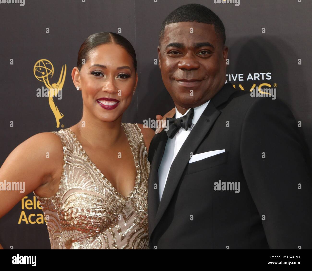 Los Angeles, CA, USA. 10th Sep, 2016. Megan Wollover, Tracy Morgan at arrivals for 2016 Creative Arts Emmy Awards - SAT, Microsoft Theater, Los Angeles, CA September 10, 2016. Credit:  Priscilla Grant/Everett Collection/Alamy Live News Stock Photo