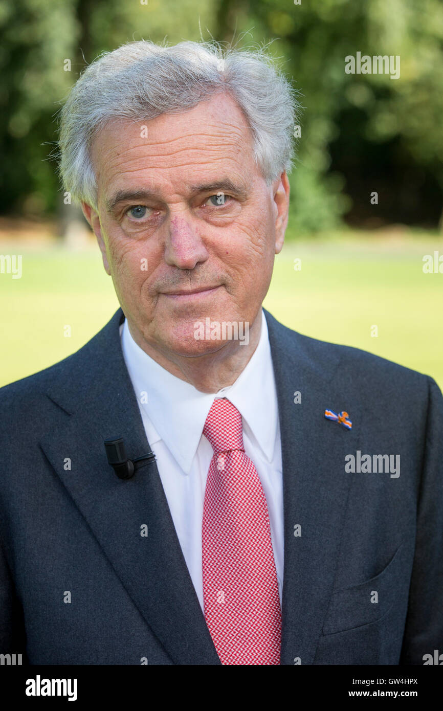 Joop van Dutch industrialist and art collector, opens the