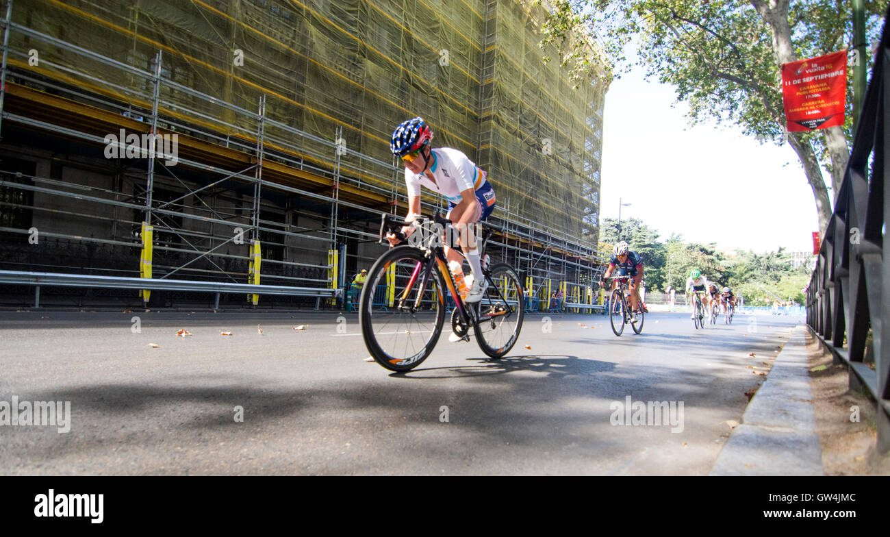 Madrid, Spain. 11th September, 2016. Megan Guarnier (Boels/Dolmans) during the one-day race of UCI Women's World Tour ‘Madrid Challenge’ on 11 September, 2016 in Madrid, Spain. Credit: David Gato/Alamy Live News Stock Photo