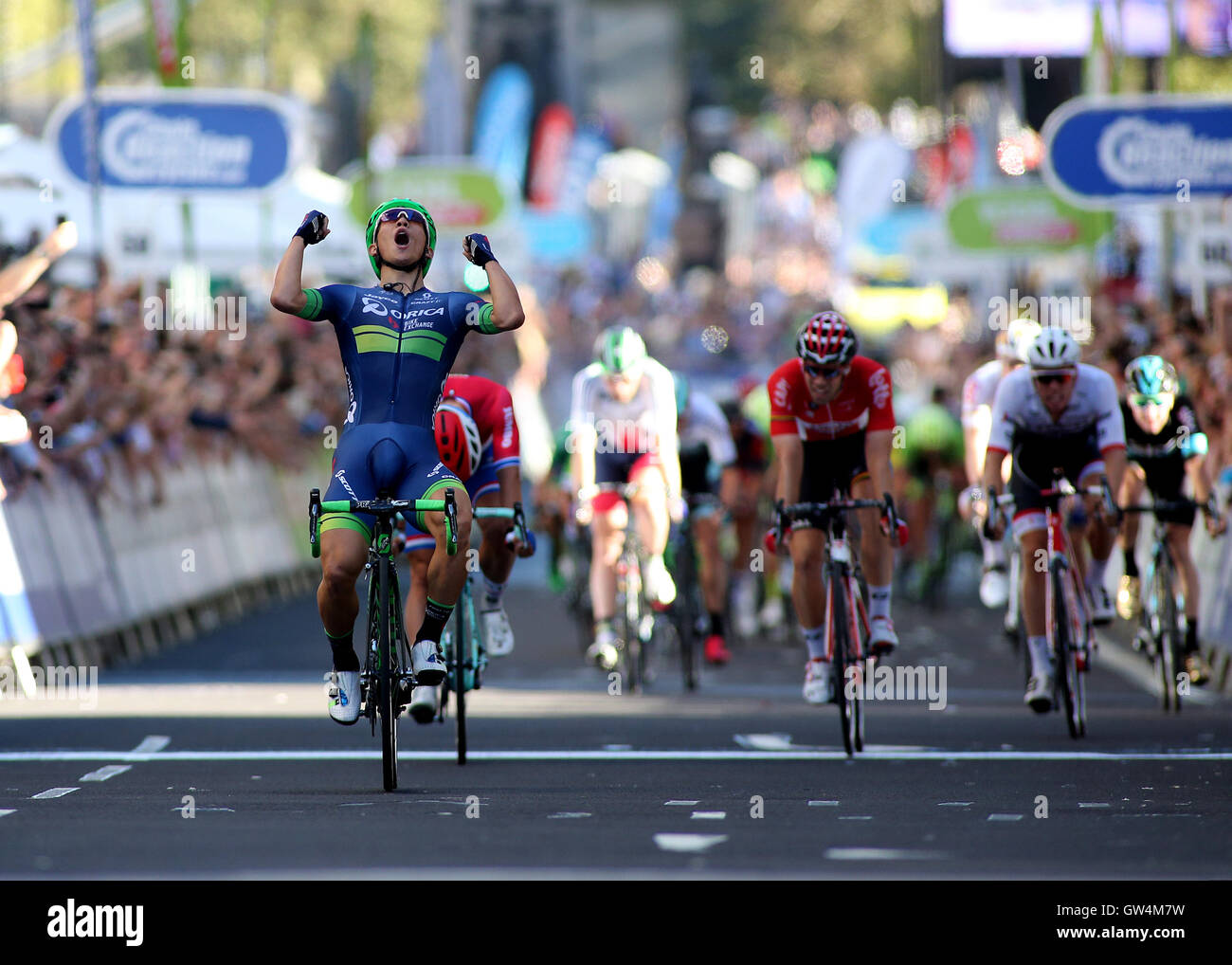 London, UK. 11th Sep, 2016. Tour of Britain Cycling, Stage 8. The