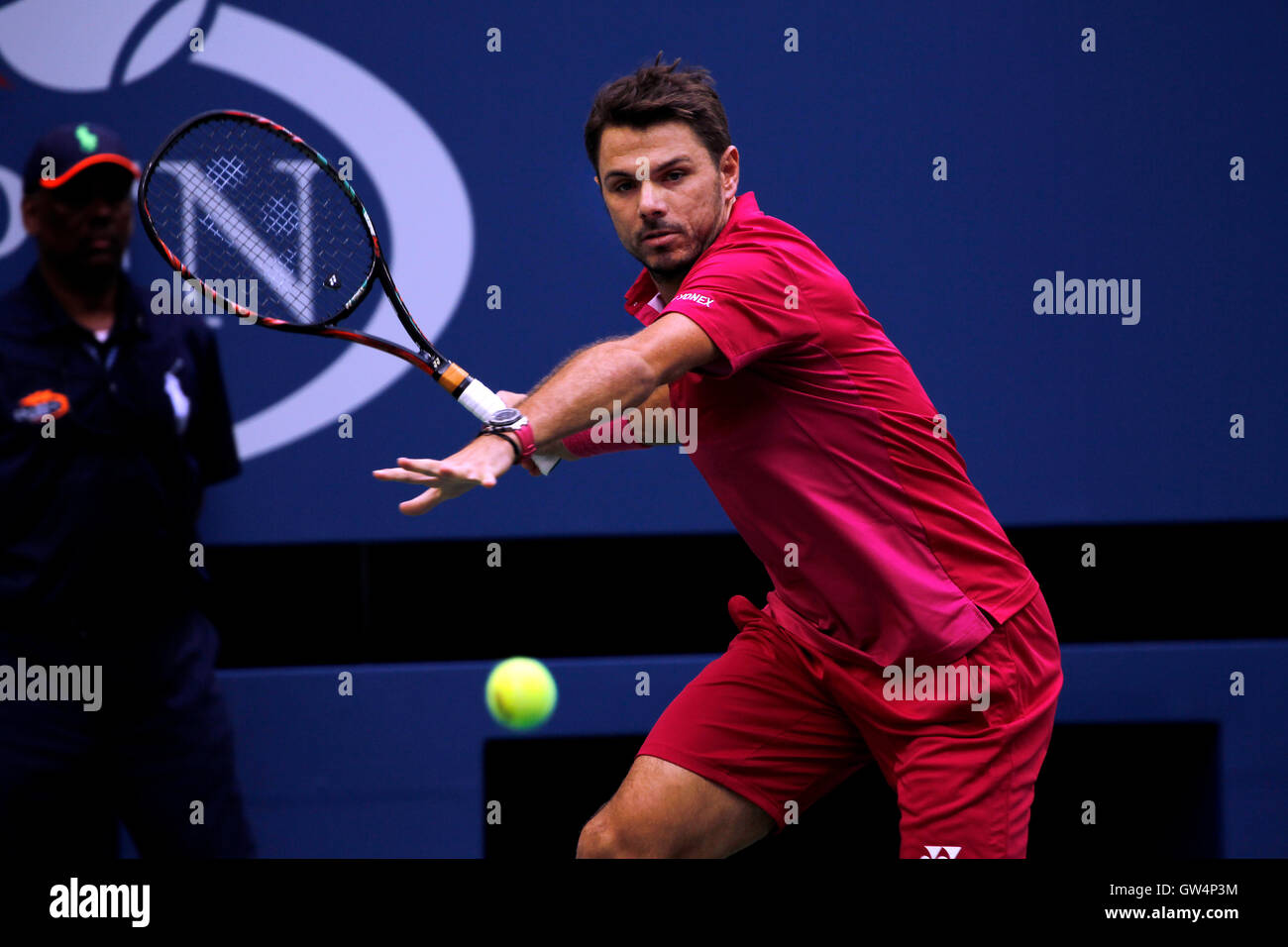 New York, United States. 11th Sep, 2016. Switzerland's Stan Warwinka during the United States Open Tennis Championships Final against Novak Djokovic at Flushing Meadows, New York on Sunday, September 11th. Credit:  Adam Stoltman/Alamy Live News Stock Photo