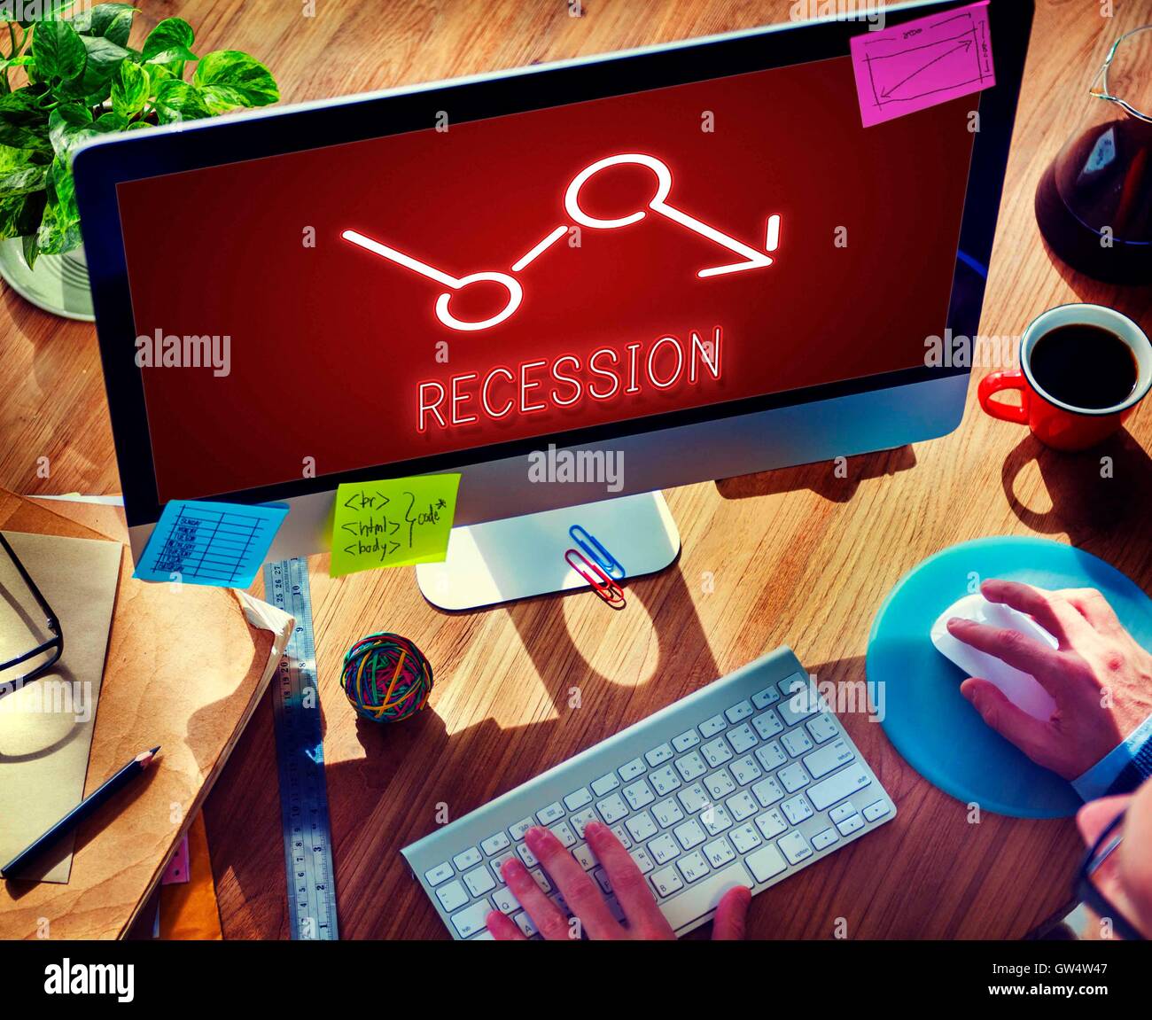 Bankruptcy Critical Recession Inflation Graphic Concept Stock Photo