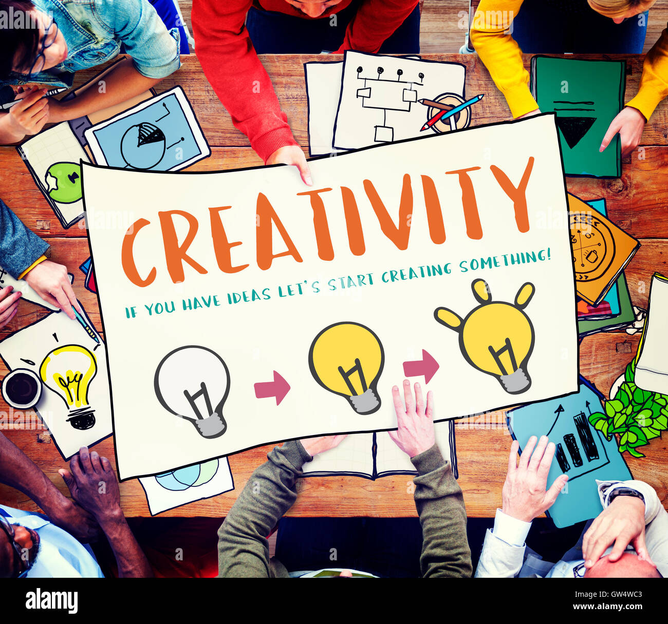 Imagine create concept design innovation hi-res stock photography and ...