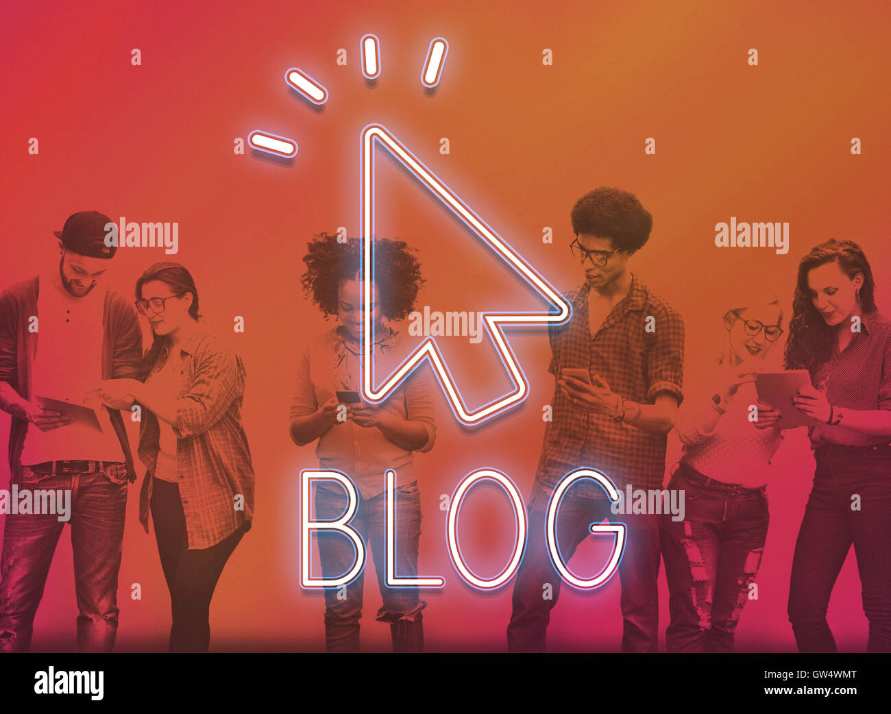 Digital Connection Icon Mouse Pointer Concept Stock Photo Alamy