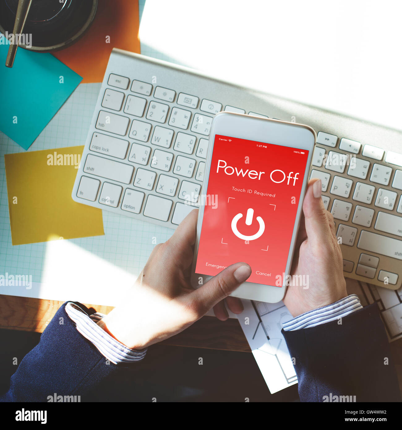 Power Off Touchscreen Display Concept Stock Photo - Alamy