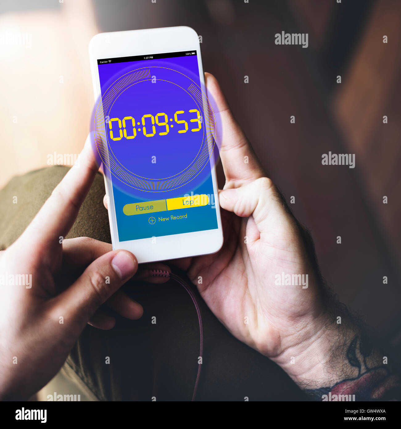 Stopwatch New Record Time Concept Stock Photo Alamy