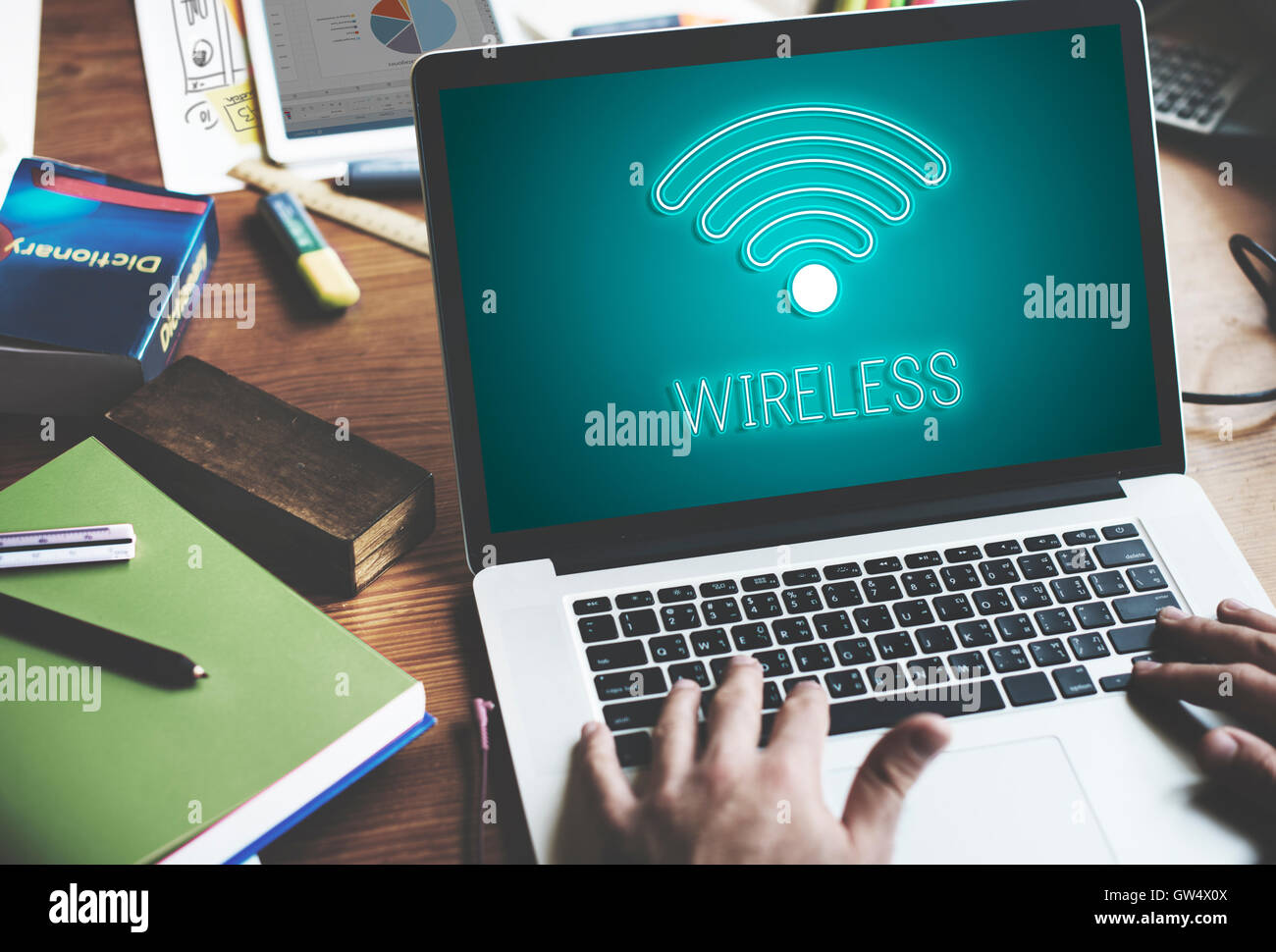 Online Network Wifi COmmunication Icon Concept Stock Photo
