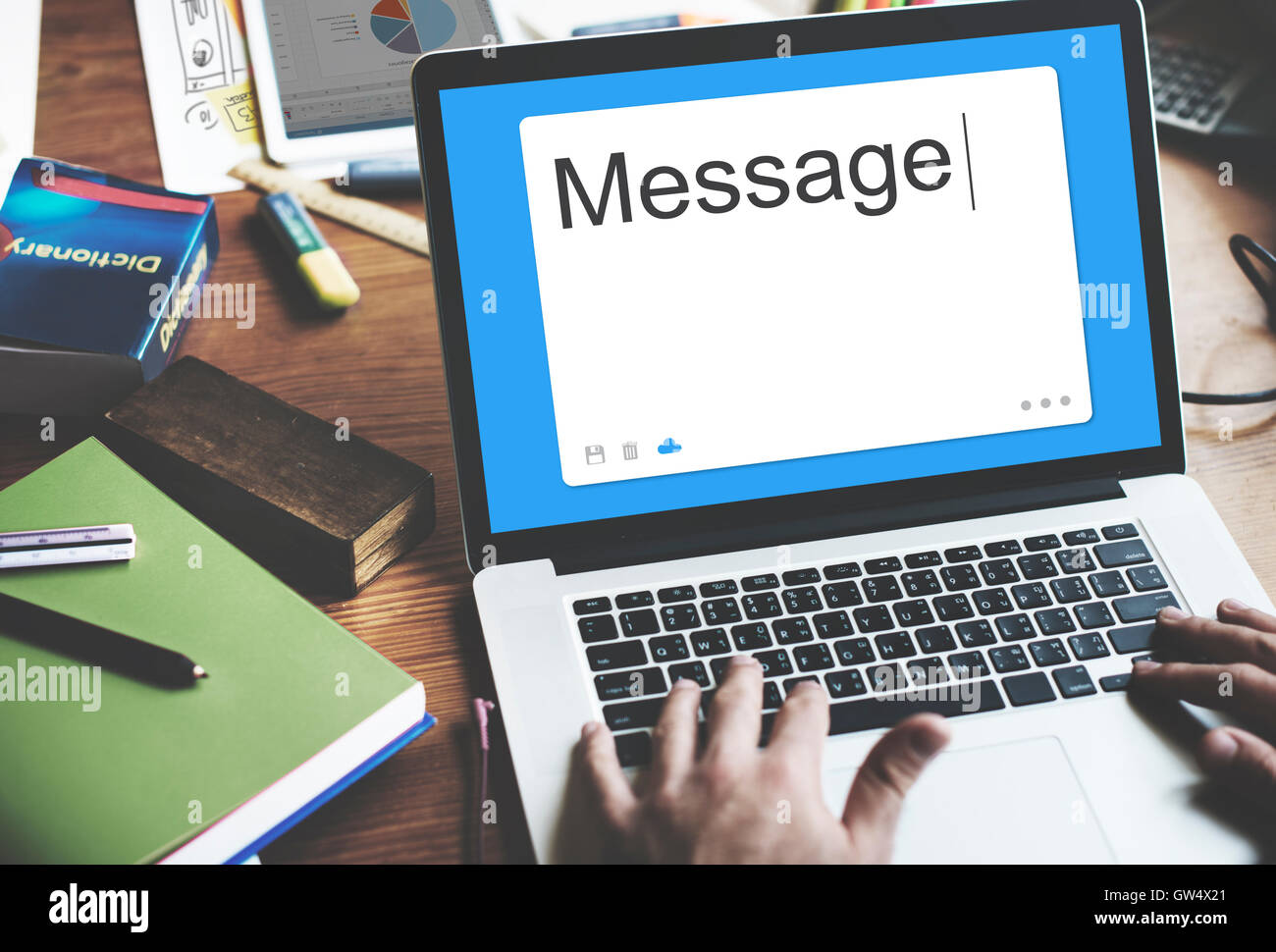 Message Social Network SMS Communication Concept Stock Photo