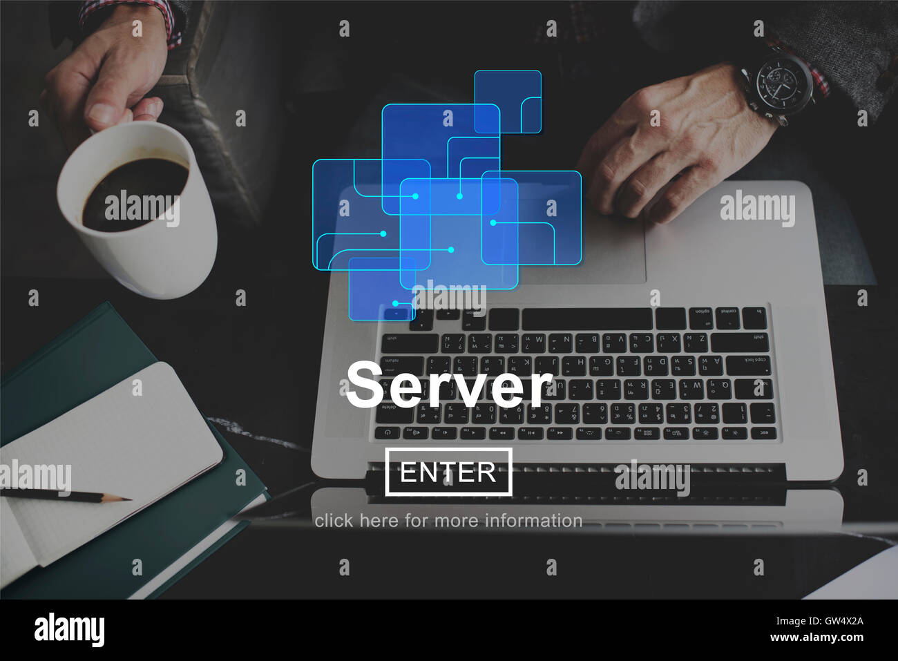 Server Technology Online Internet Database Concept Stock Photo