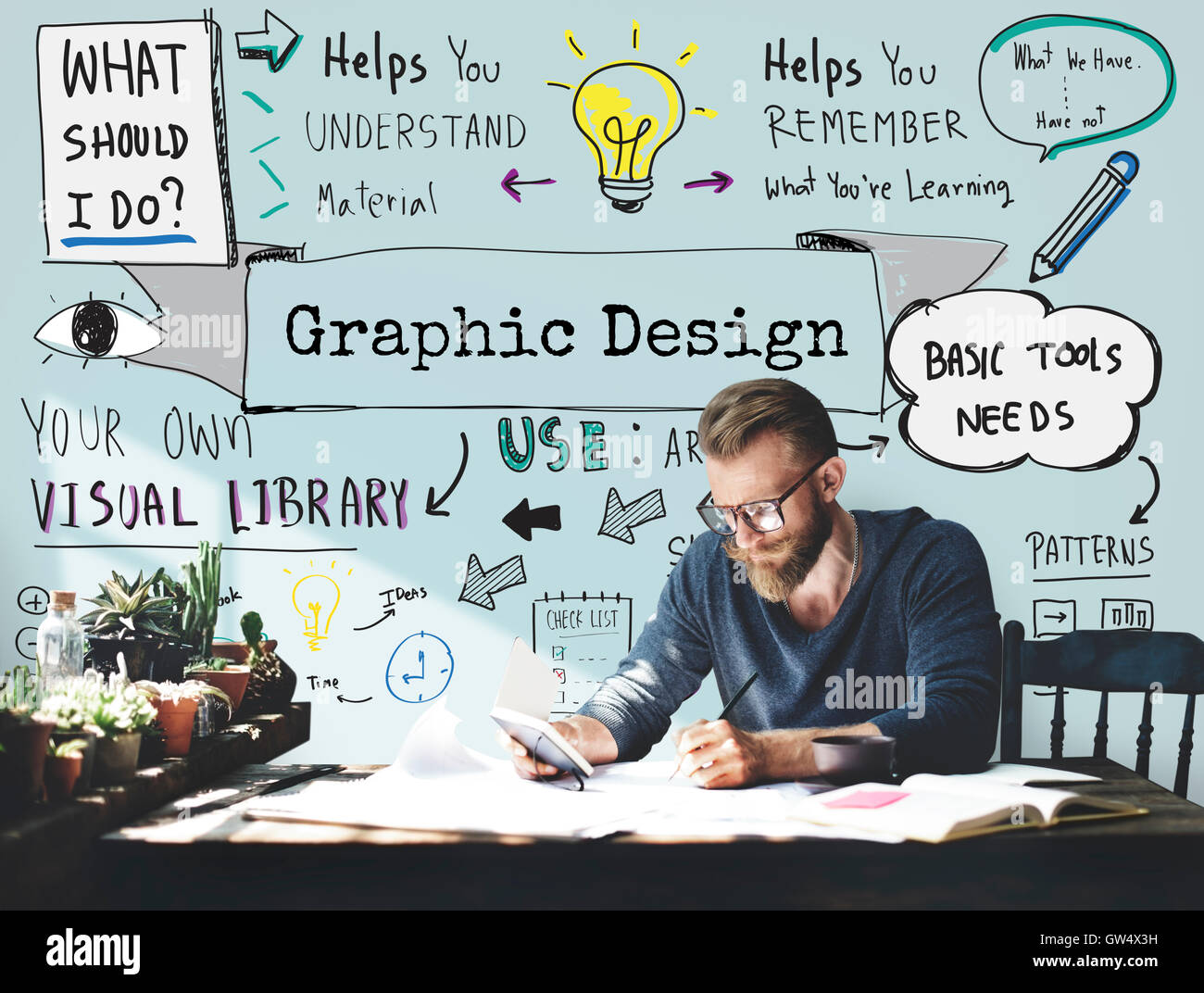 Design Graphic Creative Ideas Objective Planning Concept Stock Photo ...