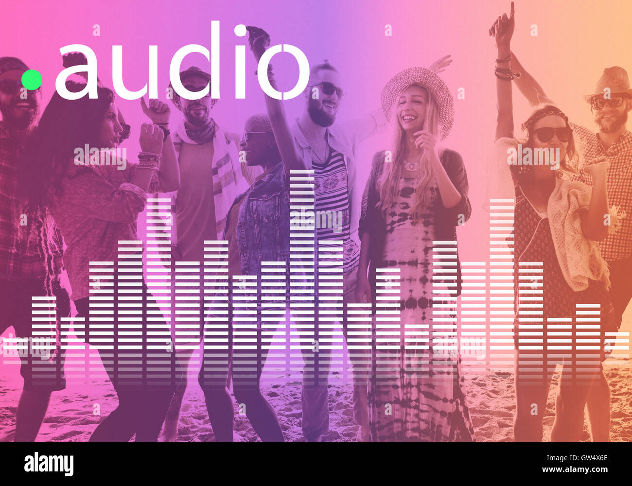 Audio Digital Equalizer Music Tunes Sound Wave Graphic Concept Stock