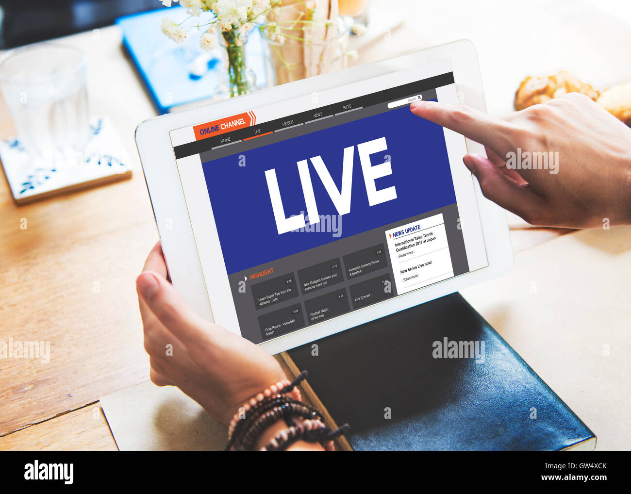 Live Broadcast Media News Online Concept Stock Photo