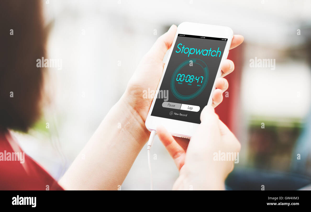 Stopwatch Time New Record Concept Stock Photo Alamy