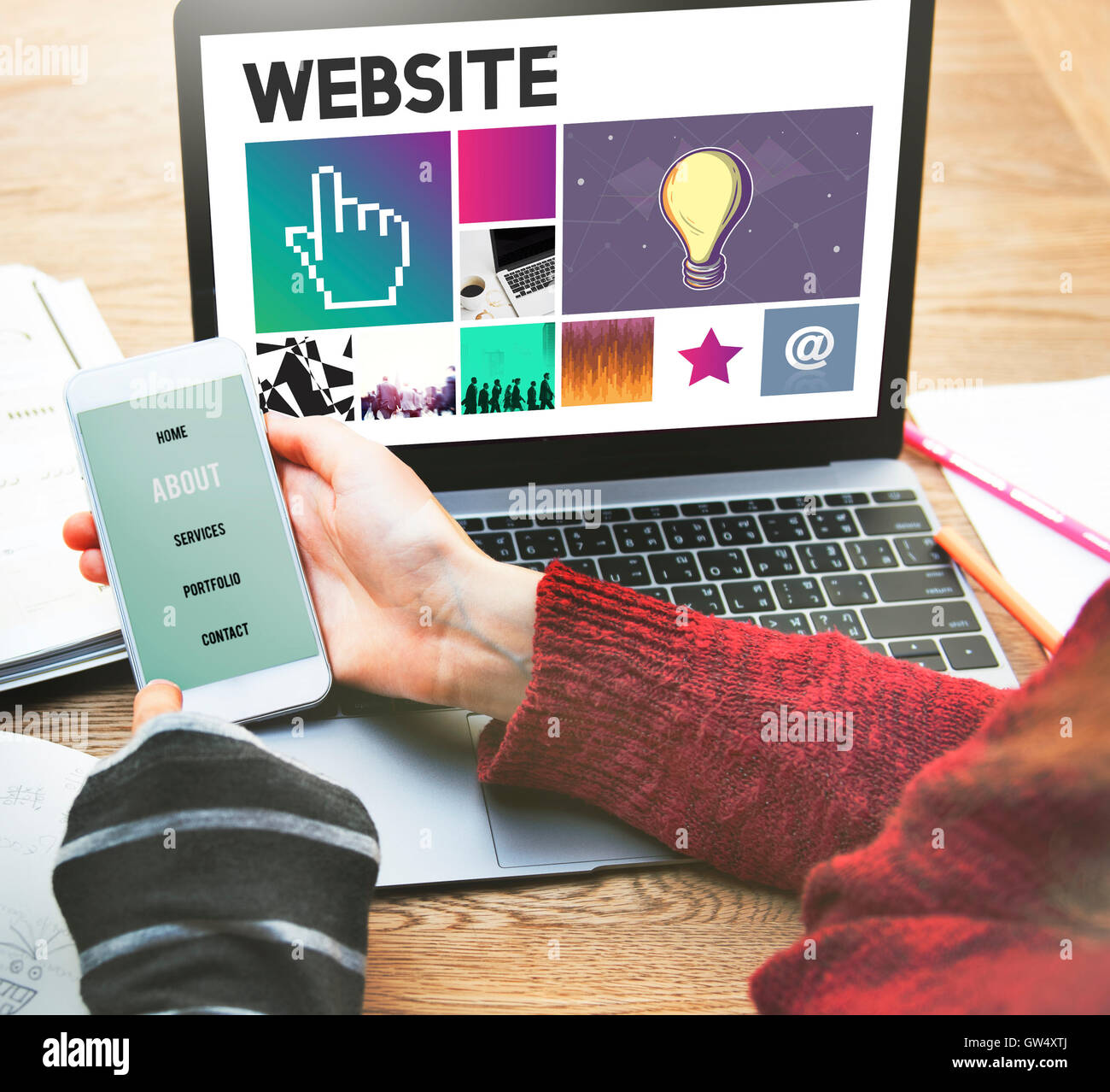 Computer Network Homepage Html Graphic Web Concept Stock Photo - Alamy