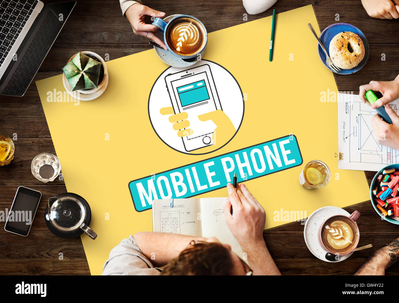 Mobile Phone Cellphone Cellular Communicate Concept Stock Photo