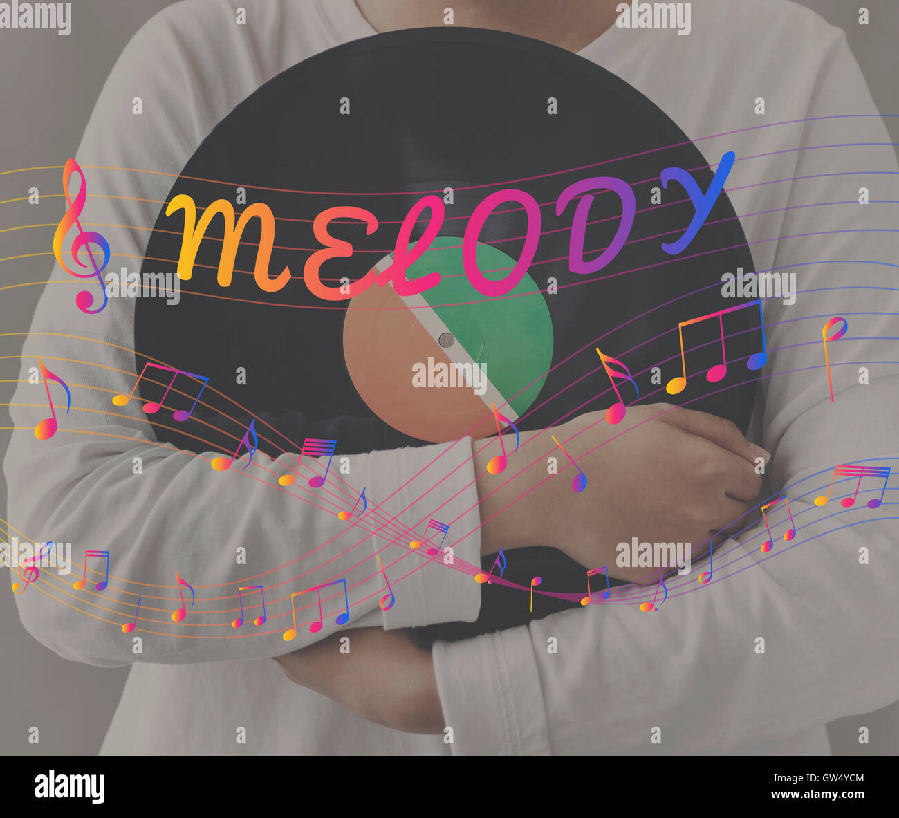 Melody Music Note Rhythm Graphic Concept Stock Photo