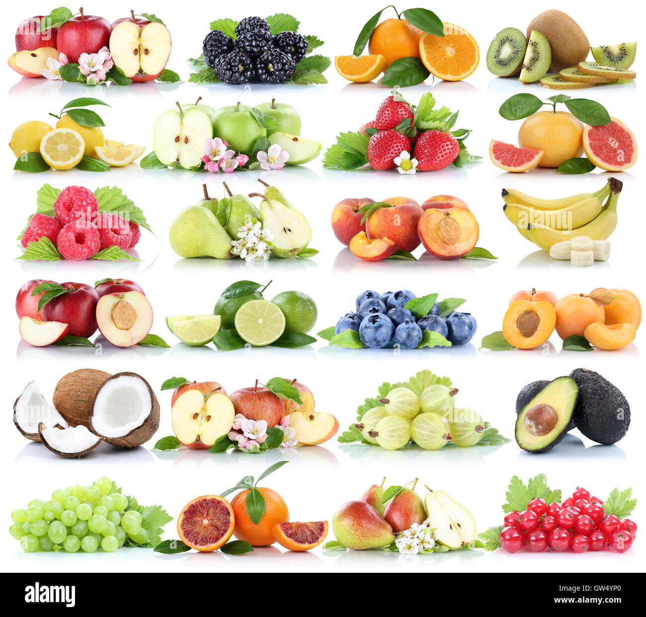 Fruits fruit collection orange apple apples banana strawberry pear ...