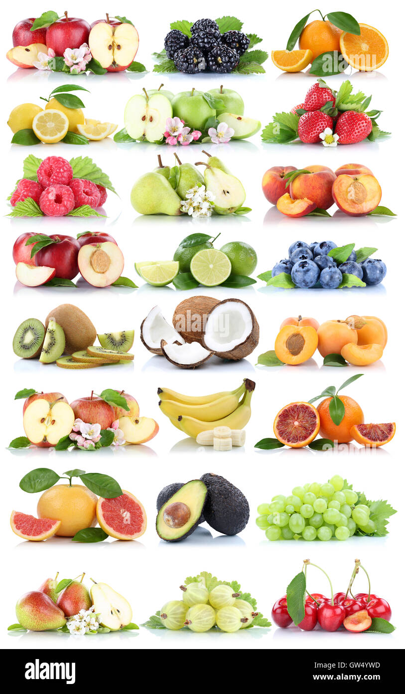 Fruits fruit collection orange apple apples banana strawberry pear ...