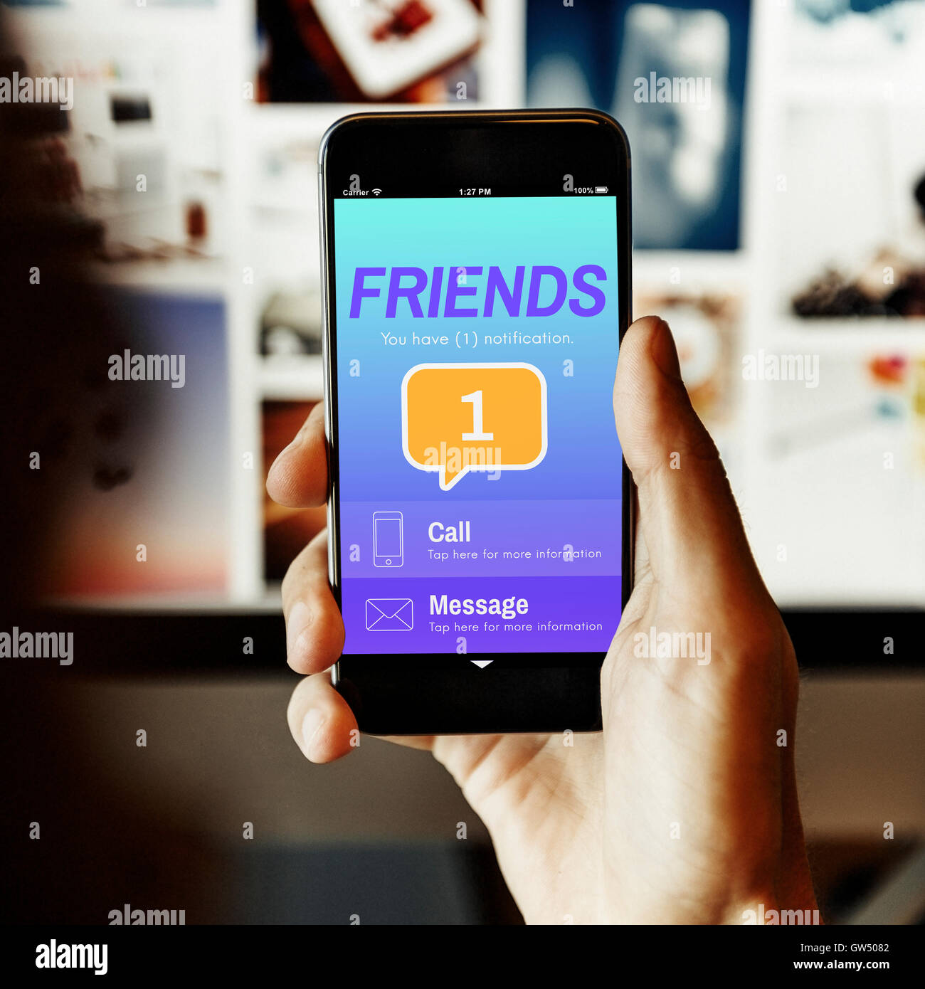 Friends Social Communication Message Graphic Concept Stock Photo - Alamy