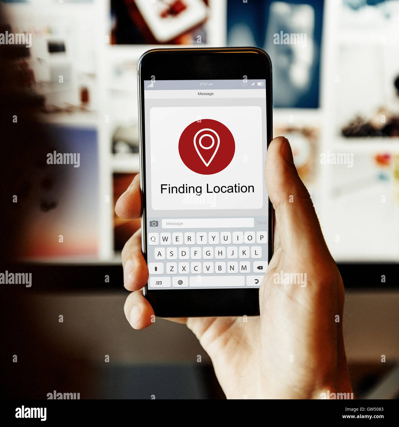 Location Finder Map Application Concept Stock Photo Alamy