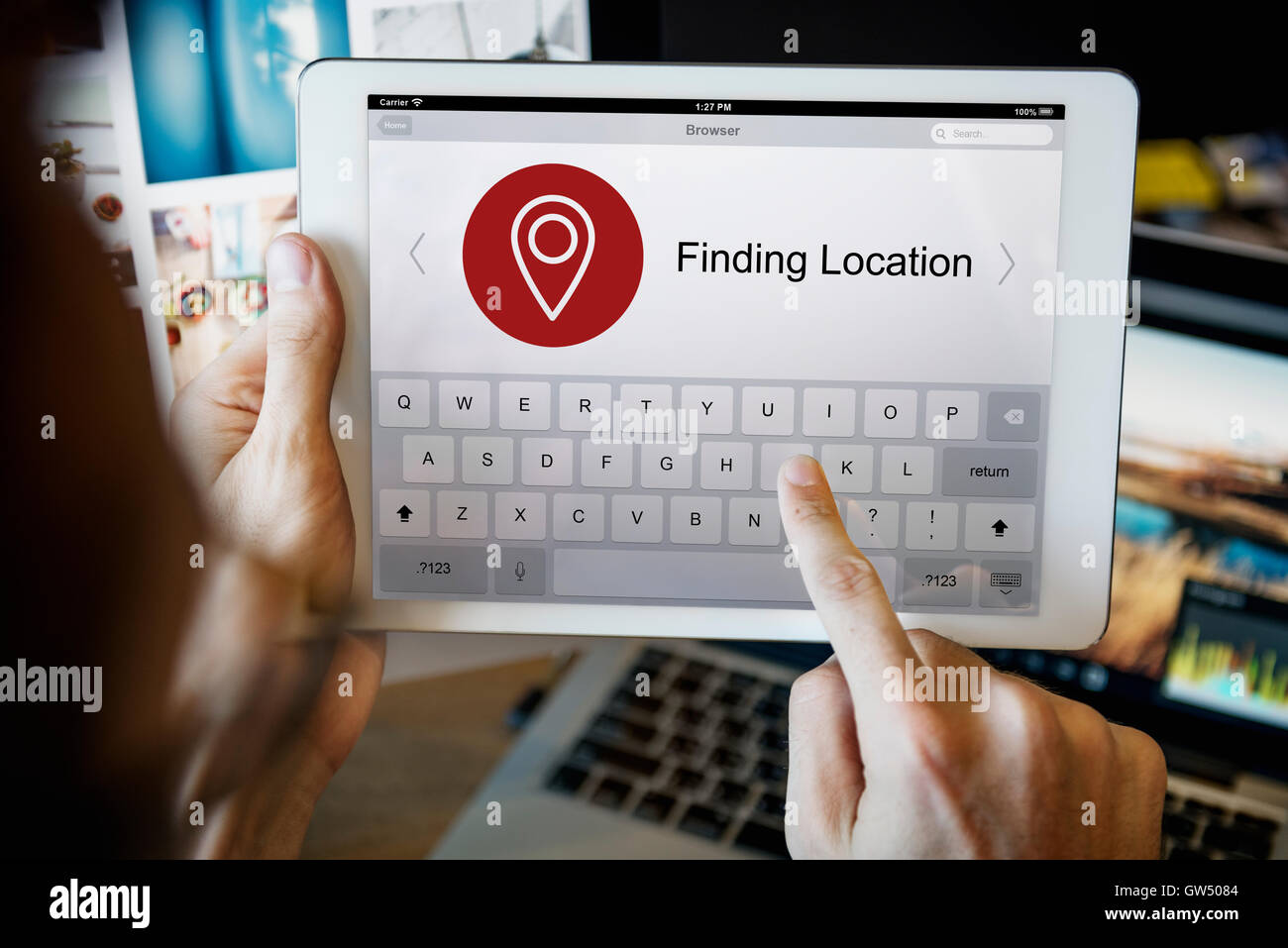 Location Finder Map Application Concept Stock Photo Alamy