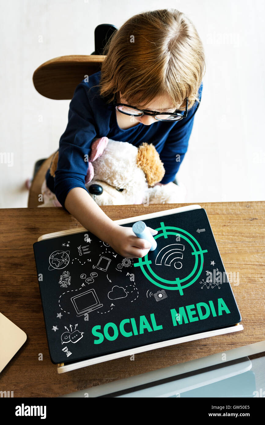 Social Media Word Wifi Signal Concept Stock Photo