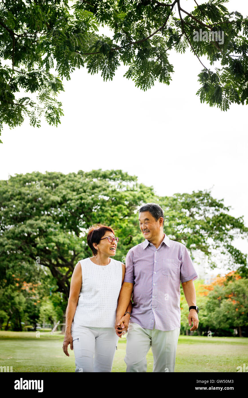 Senior Asian Couple Outdoors Nature Concept Stock Photo - Alamy