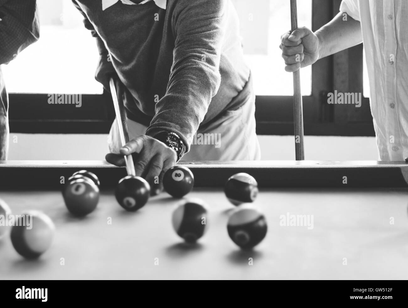 The billiard party Black and White Stock Photos & Images - Alamy