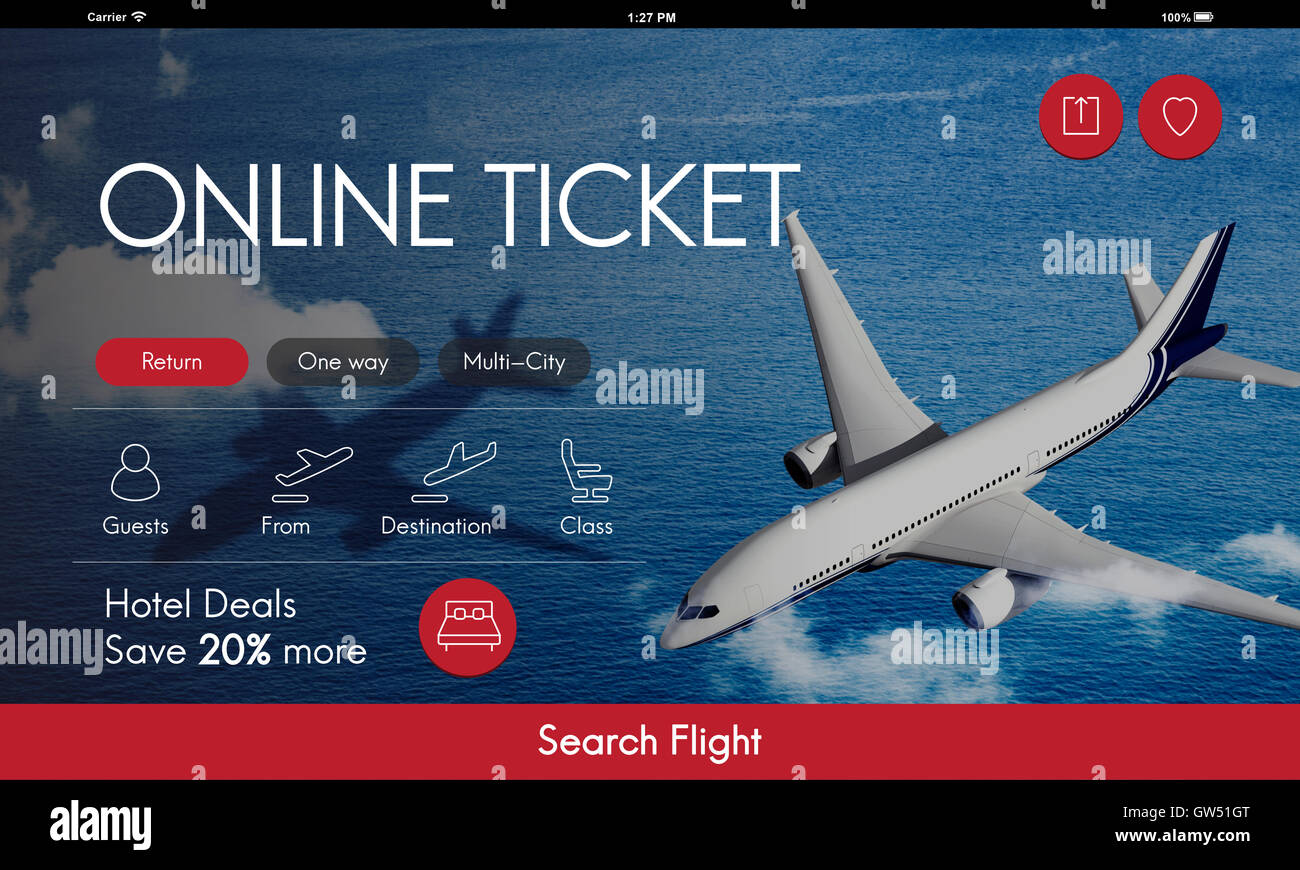 Air Ticket Flight Booking Concept Stock Photo Alamy